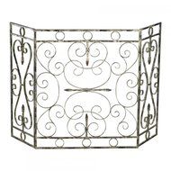 Cyan Lighting 04094 Crawford - 25" Fire Screen, Distressed Antique White Finish