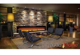 72 Inch Recessed Cynergy XXL Log Built-In Wall Mounted Electric Fireplace N2