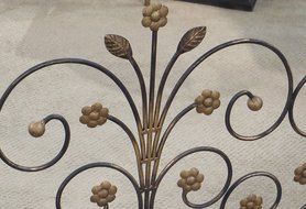 Art Nouveau Dark Gold Firescreen | Deco Swirl Scroll Fireplace Screen