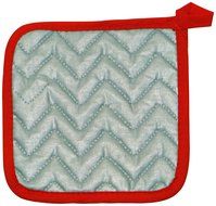Phoenix 7-Inch Gingham Potholder with Silicone One Side, Red, Package of 4