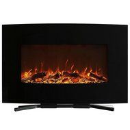 Color Changing Curved Electric Fireplace Wall Mount Stand Remote 36 x 22 Inch - CFP N3