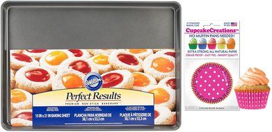 Pink Dots On Orange Cupcake Creations Baking Cups &amp; Pan Set, W0109-8969