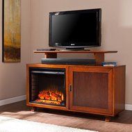 Adrienne Electric Fireplace Media Console, for TV's up to 41", Walnut/Espresso