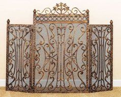 FIREPLACE SCREENS - "WOBURN ABBEY" FIREPLACE SCREEN - BURNISHED GOLD FINISH