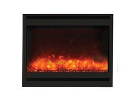 Amantii Zero Clearance Series Built-In Electric Fireplace with Square Frame and Ember Media Kit, 31 Inch N4
