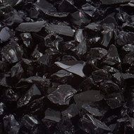Fire Glass for Fire Pits Black 1/4" Fireplace Glass Pellets (40Lbs) N2