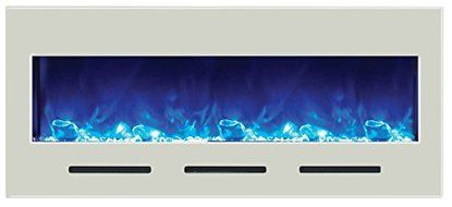 Amantii 50" Electric Fireplace with White Glass Surround - No Mood light N6