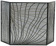 Cyan Lighting 02447 Finley - 50" Fire Screen, Silver/Black Finish