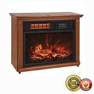 New Large Room Infrared Quartz Electric Fireplace Heater Honey Oak Finish w/ Remote N3