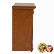 New Large Room Infrared Quartz Electric Fireplace Heater Honey Oak Finish w/ Remote N4