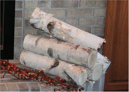 Large Birch Fireplace Log Set