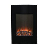 Black Metal 35-inch Tall Wall Mount Remote Controlled Electric LED Firebox N3