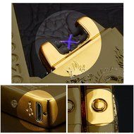 MeanHoo Portable Gold High-end Metal electronic lighters Usb Rechargeable flameless windproof cigar usb Cigarette...