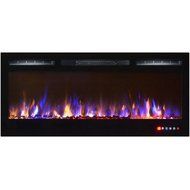 Moda Flame 35 Inch Bliss Crystal Recessed Touch Screen Multi-Color Wall Mounted Electric Fireplace N4