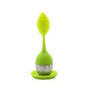 Sweet Leaf Silicone Loose Tea Infuser with Resting Plate, Set of 2