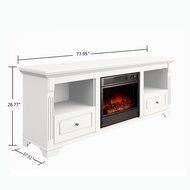Argo Furniture Alessa Electric Fireplace, White N17