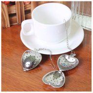 1/2pcs Stainless Steel Heart Shaped Tea Infuser Spoon Strainer Steeper Filter