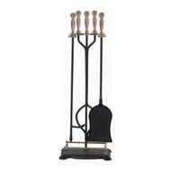 Panacea 15006 Antique Fireplace Toolset with Brass Handles, 5 Piece set