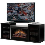 Dimplex Marana TV Stand with Electric Fireplace in Black - Logs