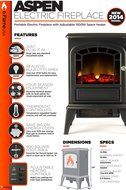 Aspen Free Standing Electric Fireplace Stove - 23 Inch White Portable Electric Vintage Fireplace with Realistic... N8