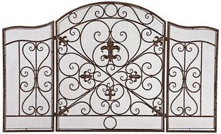 Parrish 31" High Bronze 3-Panel Fireplace Screen N3
