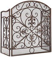 Parrish 31" High Bronze 3-Panel Fireplace Screen N4