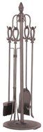 Uniflame, F-1446, 5pc Vintage Copper Fireset with Bow Loop Handles