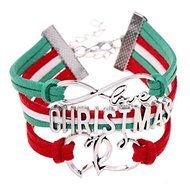 Christmas Infinity Love Bangle Leather Braided Women Mascot Lucky Bracelet Gift