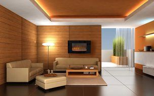 Clevr 750-1500W 36" Adjustable Electric Wall Mount Fireplace Heater Curved L N2
