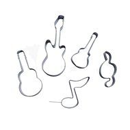 Yunko 5pcs Bass Guitar Music Notes Qute Stainless Steel Cookie Cutter Fondant Cutter Cake Cake Decoration Tools...