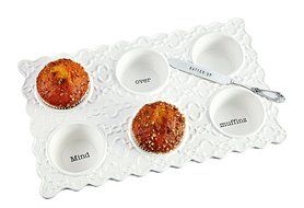 Mud Pie Novelty Muffin Pan Serving Dish, White