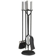 Adams Fireplace X830854 5 Piece Toolset - Black with Pewter Handles