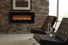 Touchstone 80001 Onyx Wall Mounted Electric Fireplace, 50 Inch Wide, Logset, 1500W Heat (Black) N10