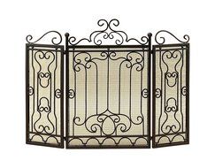 Deco 79 90569 Metal Fire Screen for Complete Safety at Fire Place N2