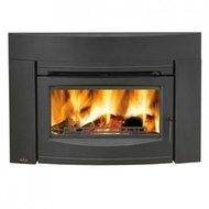 Wood Burning Contemporary Front Fireplace Insert - Black