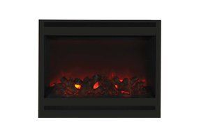 Amantii Zero Clearance Series Built-In Electric Fireplace with Square Frame and Ember Media Kit, 31 Inch N5