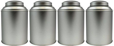 4-Pack Tea Storage Tins, Large Tea Storage Tins with Stay Fresh Double Lids (Set of 4)