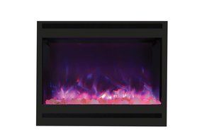 Amantii Zero Clearance Series Built-In Electric Fireplace with Square Frame and Ember Media Kit, 31 Inch N6