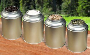4-Pack Tea Storage Tins, Large Tea Storage Tins with Stay Fresh Double Lids (Set of 4) N2