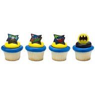 Batman - Pow Whooshhh and Joker - Cupcake Rings - 24 ct