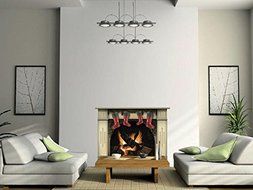 Wall stiker Xmas vintage Christmas stockings on the Large fireplace Christmas decorations N3