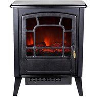 Warm House Bern Black Metal Retro-style Floor-standing Electric Fireplace