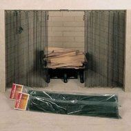 Woodeze Home Indoor Outdoor Fireplace Steel Curtain Replacement Screen Black 24&quot;H x 48&quot;W