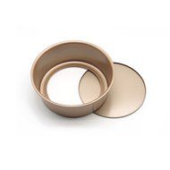 Kitchen Baking Cake Round Pan Mould Bakeware with Removable Bottom, Champagne, 8"