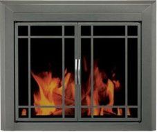 Pleasant Hearth ED-5412 Edinburg Glass Firescreen, Gunmetal, Large N2