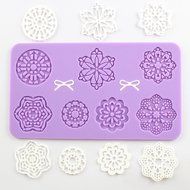 Multi Circle Flowers Lace Mat Wedding Cake Decoration Tool Flower Embossing Lace Fondant Moulds Cupcake Toppers... N2