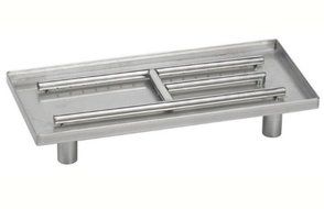 22 in. Rectangular Pedestal Gas Burner in Stainless Steel Finish