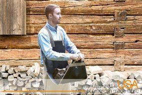 American-made Backsaver Firewood Apron (7-10D) Is the More Confortable Way to Transport Firewood. Made of Stylish...