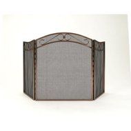 Woodfield 3-panel Rubbed-oil Bronze Fireplace Screen Screen