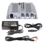 HONGXING AX-4 Hi-Fi 2.1CH Stereo Audio Amplifier AMP Super Bass HX-168A with AC Power Adapter Sliver N3